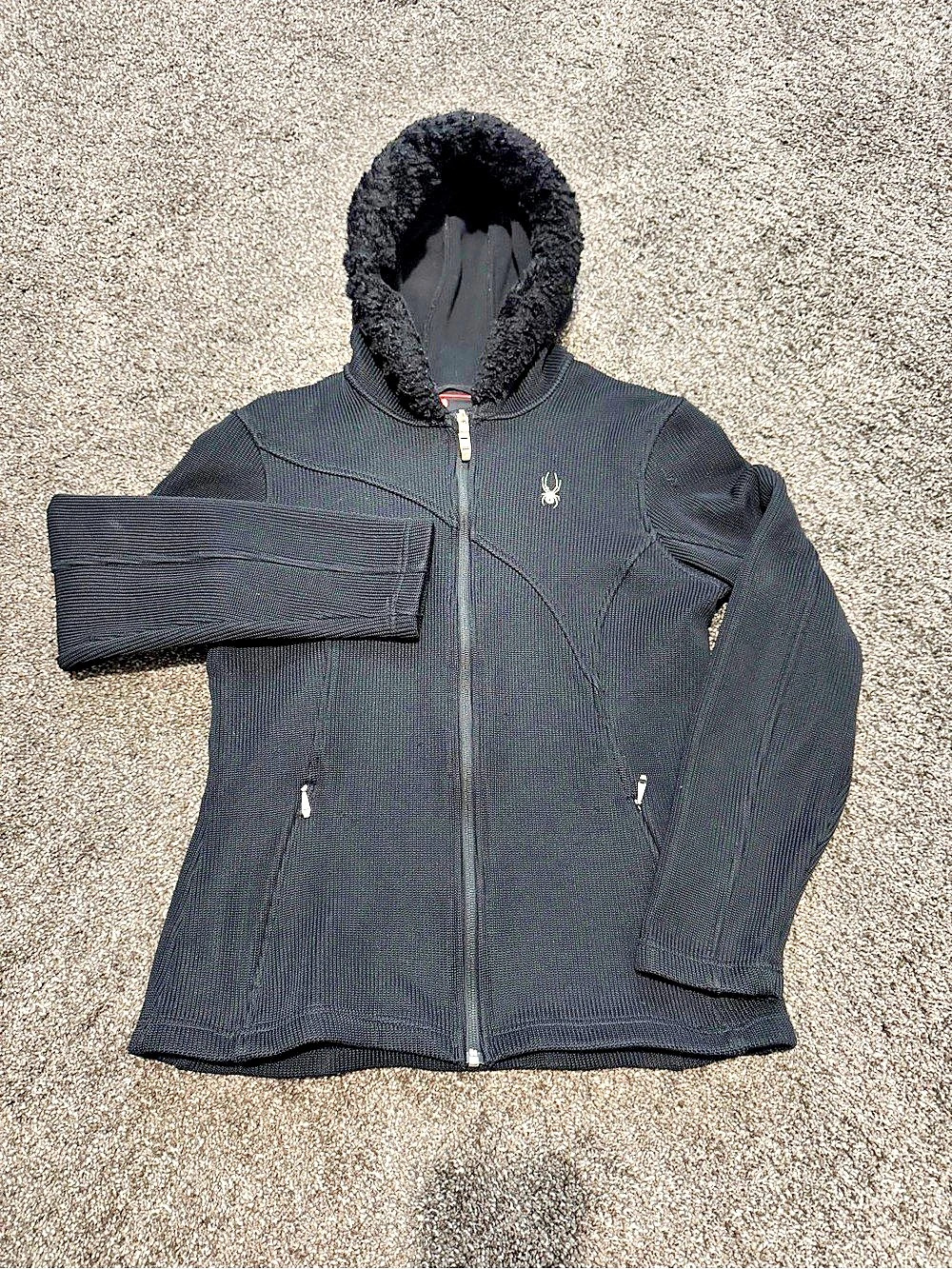 Spyder Core Sweater Black Hooded Jacket Size Large